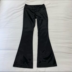 black satin pants